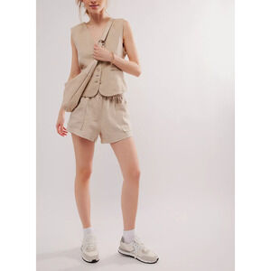 Free People 'Stepping Out' Tan Linen Suit Size XS